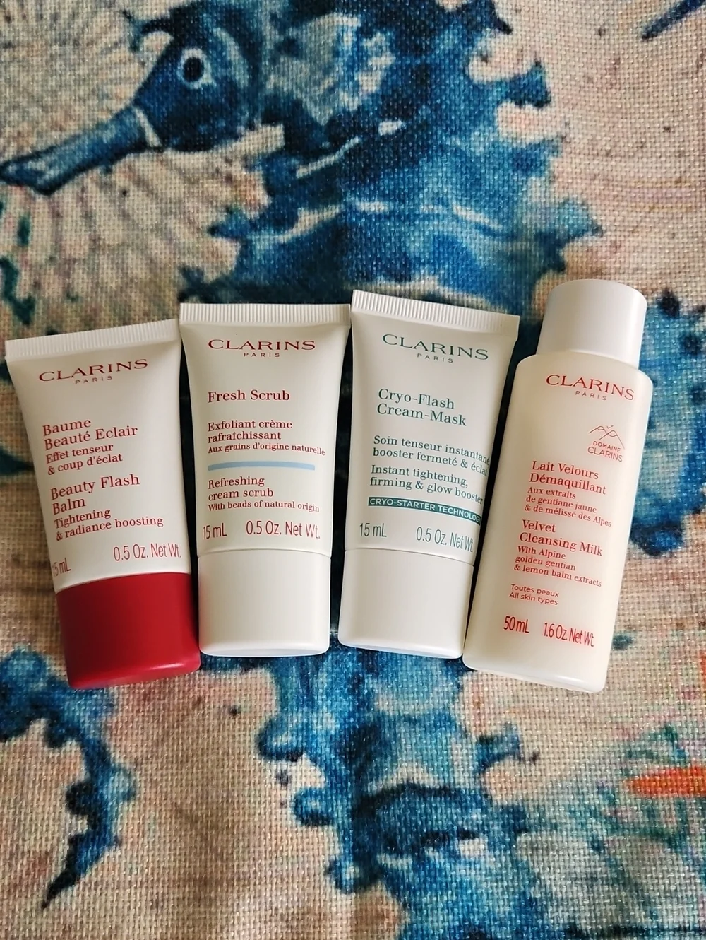 Clarins Skincare With Tweed Cosmetic Bag